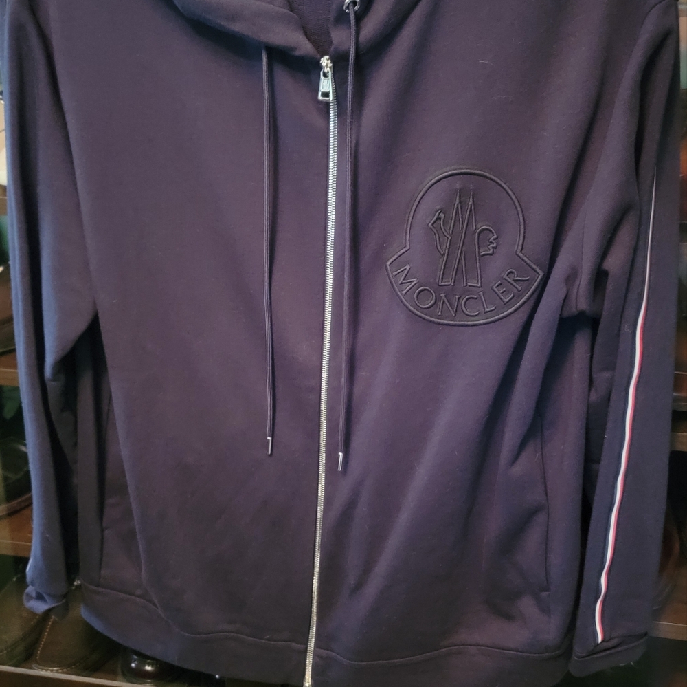 Moncler Navy Blue Zip-Up Hoodie